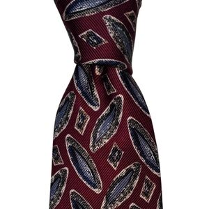 Robert Talbott Best Of Class Silk Necktie Men's Burgundy Medallion Designer Tie